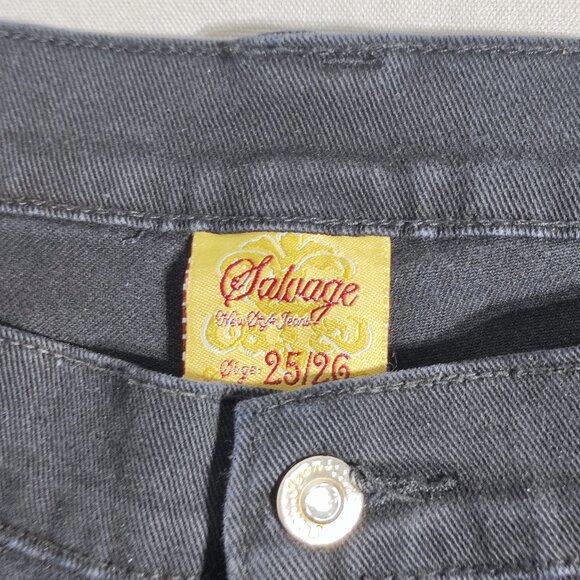 Salvage Premium jeans women's size 25/26 black colour straight ankle crop denim - Picture 6 of 16